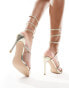 Фото #6 товара Simmi London Peony spiral heeled sandal in gold snake