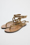 Split suede flat slider sandals