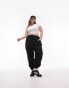 Topshop Curve co-ord oversized cuffed jogger in black