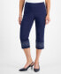 Фото #1 товара Petite Embroidered-Trim Capri Pants, Created for Macy's