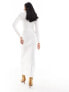 Фото #7 товара Wednesday's Girl roll neck knitted maxi dress in ivory