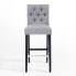 Фото #2 товара 29" Upholstered Linen Fabric Tufted Bar Stool Chair