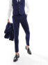 Фото #3 товара ASOS DESIGN wedding super skinny suit trouser in navy microtexture