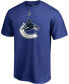 Фото #2 товара Men's Elias Pettersson Blue Vancouver Canucks Team Authentic Stack Name and Number T-shirt