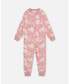 Фото #1 товара Little Girls Organic Cotton One Piece Pajama Old Pink Printed Roses - Toddler|Child