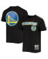 Фото #1 товара Men's Black, White Golden State Warriors Mesh Capsule Taping T-shirt