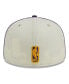 ფოტო #4 პროდუქტის Men's Cream, Purple Los Angeles Lakers Piping 2-Tone 59FIFTY Fitted Hat