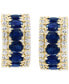 ფოტო #2 პროდუქტის EFFY® Blue & White Sapphire (3-1/4 ct. t.w.) & Diamond (1/20 ct. t.w.) Small Hoop Earrings in 14k White Gold, 0.59" (Also available in Pink Sapphire)