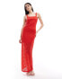 Фото #1 товара Y.A.S lace maxi dress with slit back in red