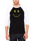 Фото #1 товара Men's Raglan Baseball 3/4 Sleeve Be Happy Smiley Face Word Art T-shirt