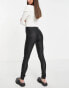 Noisy May Tall Callie coated skinny jeans in black