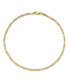 Flat Figaro Chain Ankle Bracelet in 14k Yellow Gold