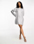 Фото #4 товара 4th & Reckless metallic tie back mini jumper dress in silver