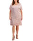 ფოტო #1 პროდუქტის Plus Size V-Neck Asymmetric Tiered Sheath Dress