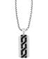 ფოტო #2 პროდუქტის EFFY® Men's Black Spinel Dog Tag 22" Pendant Necklace (1-1/5 ct. t.w.) in Sterling Silver