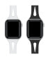 Фото #3 товара Alex 2-Pack White and Black Silicone Bands for Apple Watch, 42mm-44mm