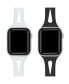 Alex 2-Pack White and Black Silicone Bands for Apple Watch, 42mm-44mm