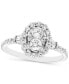 ფოტო #1 პროდუქტის Diamond Oval Halo Cluster Engagement Ring (3/4 ct. t.w.) in 14k White Gold