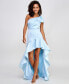 Фото #1 товара Juniors' One-Shoulder High-Low Ball Gown, Created for Macy's