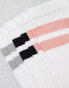 Weekday 3-pack stripe sport socks in white