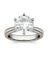 ფოტო #3 პროდუქტის Moissanite Solitaire Engagement Ring 3-1/10 ct. t.w. Diamond Equivalent in 14k White or Yellow Gold