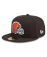 Фото #1 товара Men's Brown Cleveland Browns 2024 NFL Draft 59FIFTY Fitted Hat