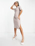 Nike Essential mini swoosh midi dress in taupe