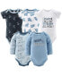 Newborn Layette Gift Set for Baby Boys or Girls, Blue and White Elephant, 30 Essential Pieces,