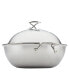 Clad Stainless Steel 14" Induction Wok with Glass Lid and Hybrid Steelshield and Non-stick Technology