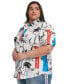 ფოტო #2 პროდუქტის Plus Size Logo Graphic Short-Sleeve Shirt, Created for Macy's