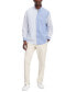Фото #4 товара Men's Regular-Fit Block Stripe Cotton Poplin Shirt