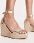 Steve Madden Upstage espadrille wedges in gold Золотистый, US 10 - фото #2