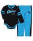 Infant Boys and Girls Black, Blue Carolina Panthers Little Kicker Long Sleeve Bodysuit and Pants Set