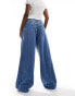 Mango tie waist straight leg jean in light blue