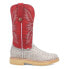 Фото #1 товара Dingo Kiwi Embroidered Ostrich Round Toe Cowboy Mens White Casual Boots DI606-1