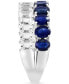 ფოტო #3 პროდუქტის EFFY® Blue Sapphire (1-3/4 ct. t.w.) & White Sapphire (1 ct. t.w) Double Row Ring in 14k White Gold