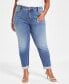 Фото #5 товара Plus Size Slim Tech Rolled-Cuff Boyfriend Jeans, Created for Macy's