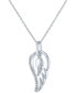 Diamond Angel Wing Pendant Necklace (1/10 ct. t.w.) in Sterling Silver