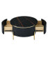 Фото #7 товара Modern Round Coffee Table With 2 Large Drawers Storage Accent Table(31.5")