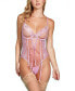 Women’s 1PC Lingerie Bodysuit Patterned with Mesh Lace and Bow Accents. Розовый, S - фото #1