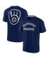 Фото #1 товара Men's and Women's Navy Milwaukee Brewers Super Soft Short Sleeve T-shirt