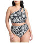 Фото #1 товара Plus Size Printed Bikini Bottom - 14, Zebra