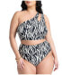 Фото #1 товара Plus Size Printed Bikini Bottom