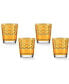 Фото #1 товара Amber Color Double Old Fashion with Gold-Tone Rings, Set of 4