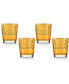 Фото #1 товара Amber Color Double Old Fashion with Gold-Tone Rings, Set of 4