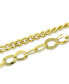 ფოტო #3 პროდუქტის Double Chain Link Ankle Bracelet in Sterling Silver and 18k Over Silver, Created for Macy's