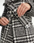 Фото #8 товара Lipsy dropped collar wrap coat in houndstooth check