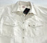 Levi's Dylan Denim Shirt Women's XL Tan White Denim Shacket Western Pearl Snap