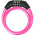 Anti -Theft -Roller und Fahrrad - Beepper - 60 cm Kabel - 4 -digit -Code - Pink