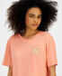 ფოტო #3 პროდუქტის Juniors' Sunshine Flower Graphic Crewneck T-Shirt